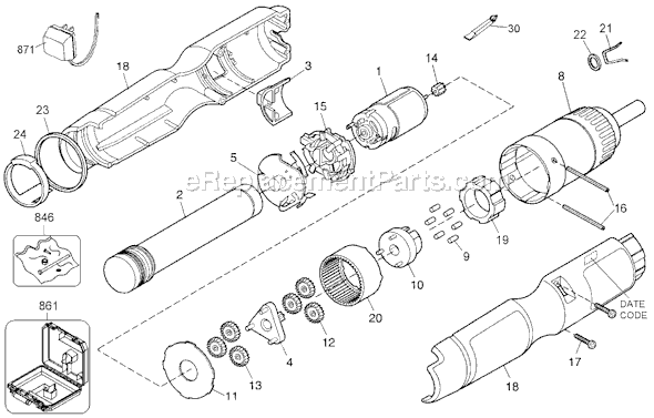 Page A Diagram and Parts List for TS150 Type 1 Black and Decker Electric Drill